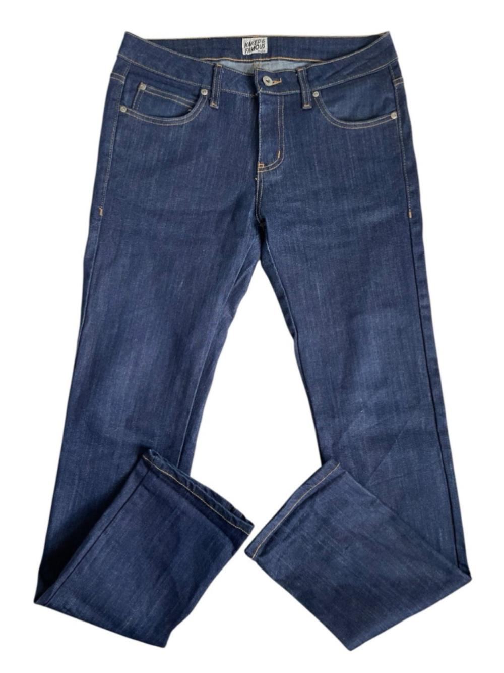 Naked & Famous Skinny Guy Jeans Men’s 33X33 Natural Indigo Power Stretch Zip Fly